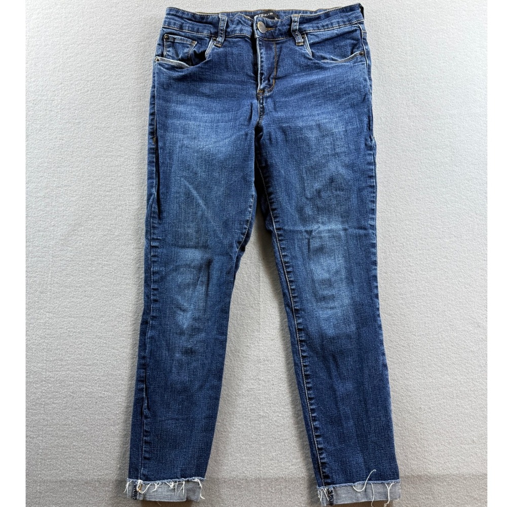 STS Blue Emma Crop Jeans Women 28 Blue Raw Hem Stretch Denim 29x25